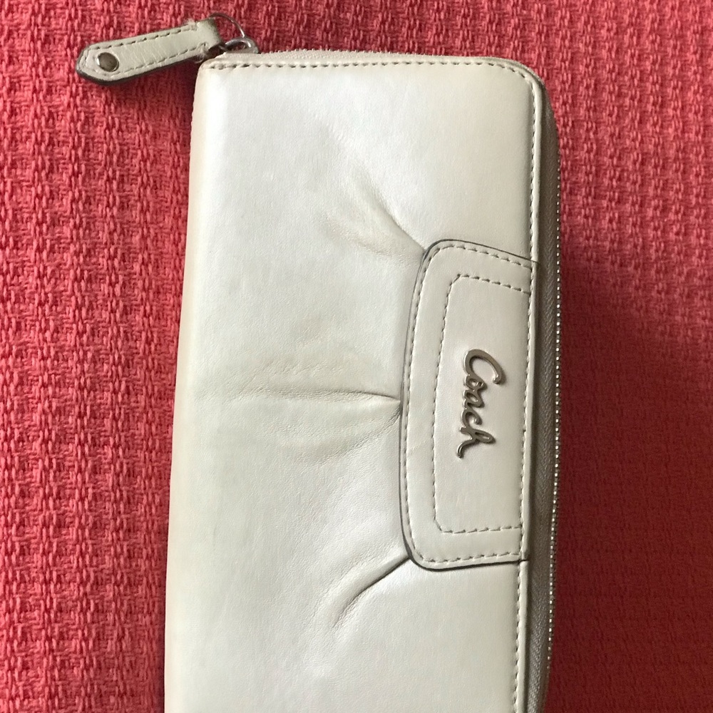 Coach Cream Wristlet Clutch